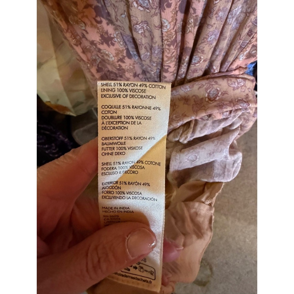 422. Free People Boho Floral Sequin Embellished Maxi Dress Pink Boho Open Back - Picture 7 of 8